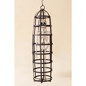 Metal Halloween Skeleton in a Cage 3