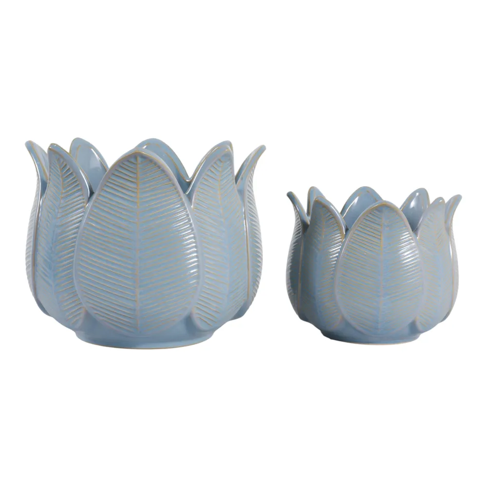 BRADYRIDGE SET OF 2 BLUE PLANTER 7 (IN)
