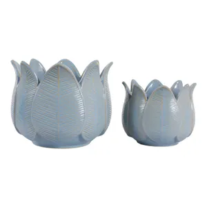 BRADYRIDGE SET OF 2 BLUE PLANTER 7 (IN) 1