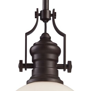 Chadwick 13'' Wide 1-Light Pendant - Oiled Bronze with White 4