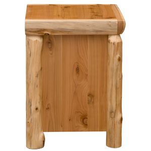 Cedar Log Three Drawer Nightstand - Weathered 6