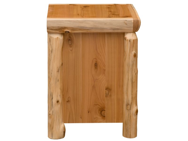 Cedar Log Three Drawer Nightstand - Vintage 6