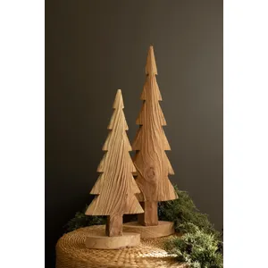 Set of 2 Fir Wood Christmas Trees 6