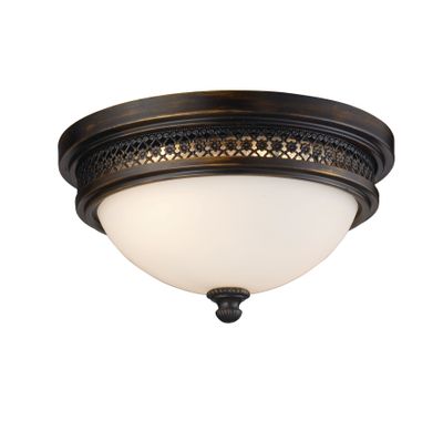 Georgia 13″ Wide 2-Light Flush Mount - Deep Rust