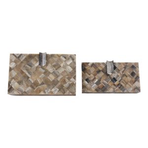 ROSESTONE SET OF 2 BROWN BOXES 3 (IN) 9