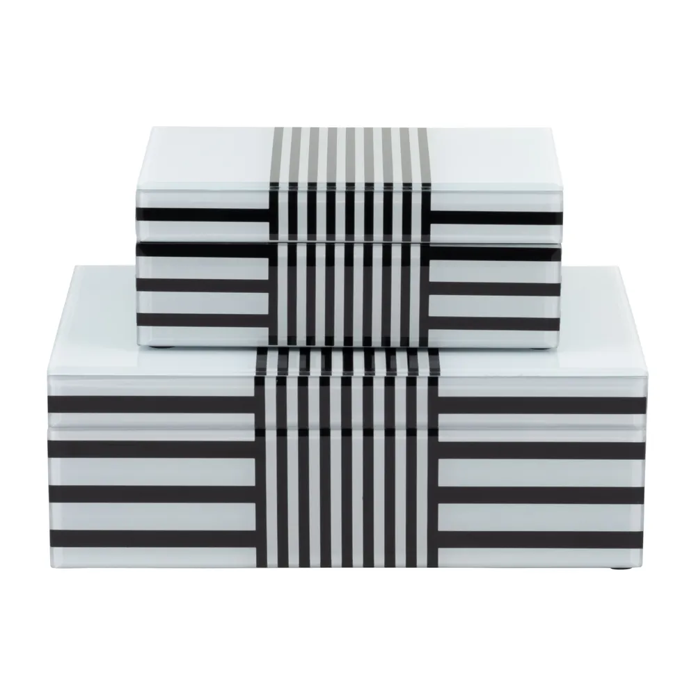 CAMDENVALE SET OF 2 BLACK BOXES 4 (IN)