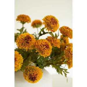 Bundle of 7 Artificial Mustard Ball Dahlias 8