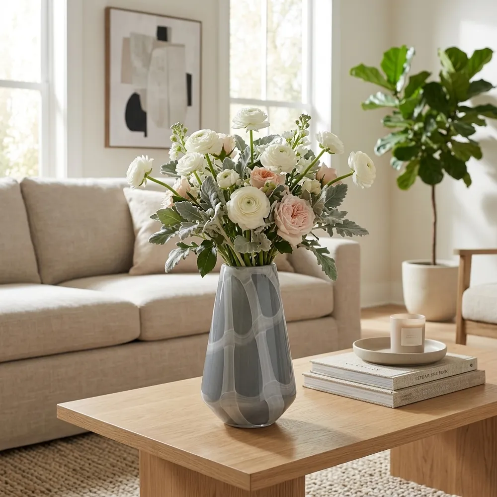 DIGBYDALE GRAY GLASS VASE 9 (IN)