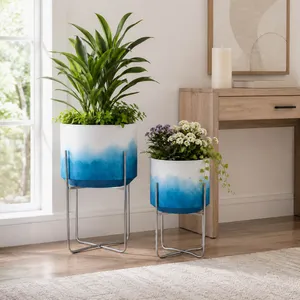NICOLEHAM SET OF 2 BLUE PLANTER 23 (IN) 11
