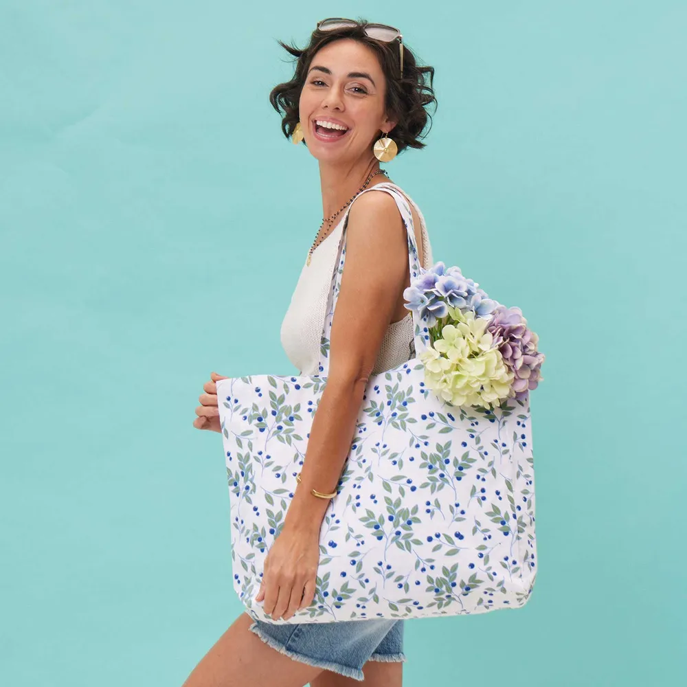 Blueberries Little Shopper Canvas Tote Bag