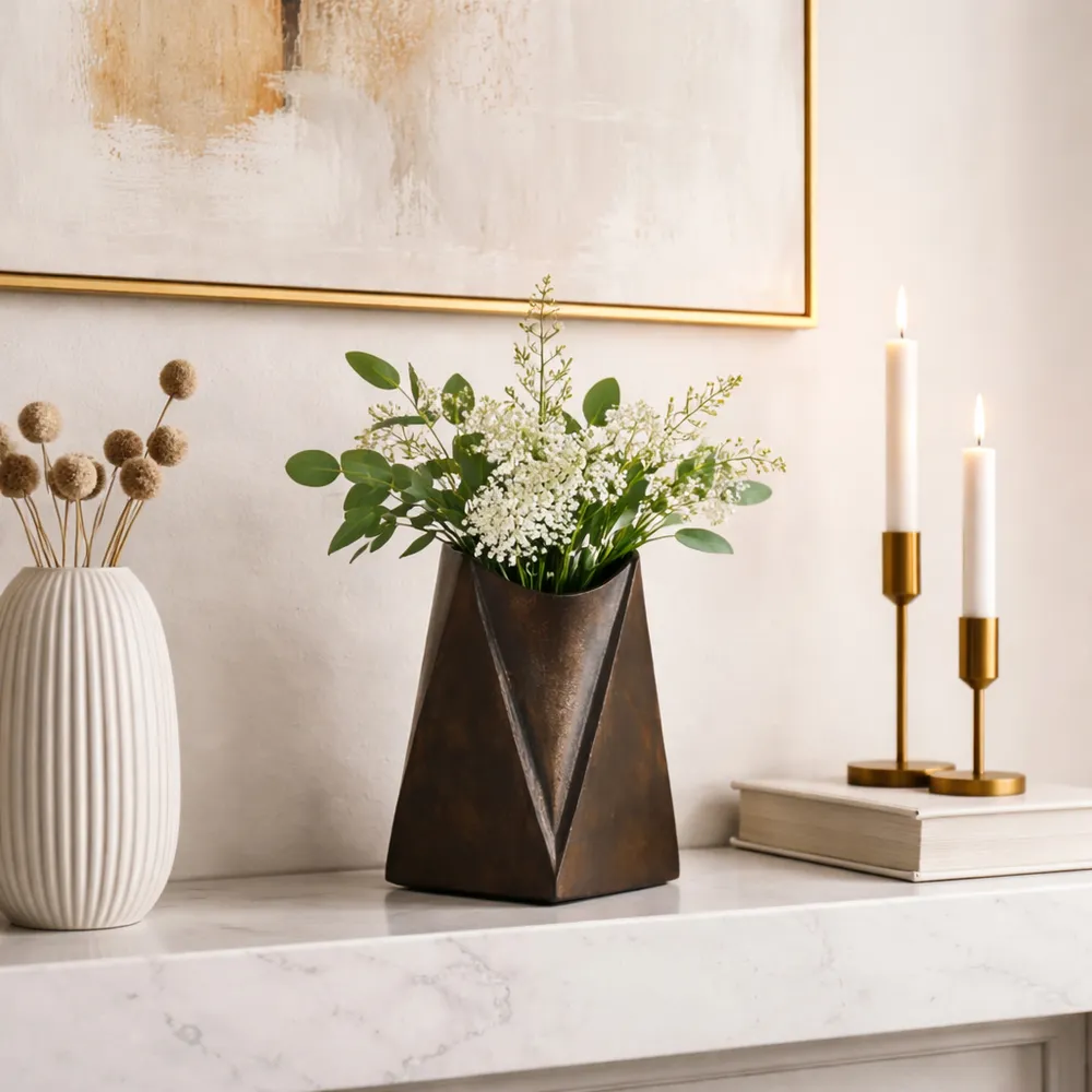 VERABROOK GRAY VASE 8 (IN)