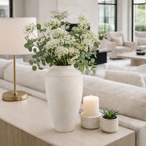 CANTONLAND WHITE VASE 17 (IN) 12