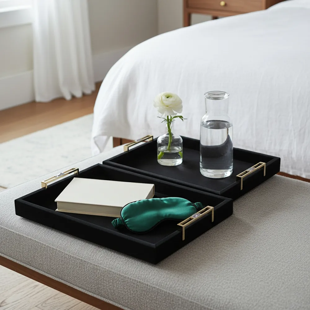 EASTONCREST SET OF 2 BLACK TRAY 3 (IN)