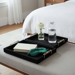 EASTONCREST SET OF 2 BLACK TRAY 3 (IN) 12