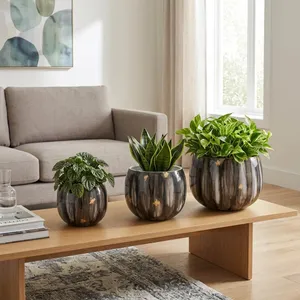 JAKEWICK SET OF 3 GRAY PLANTER 11 (IN) 2