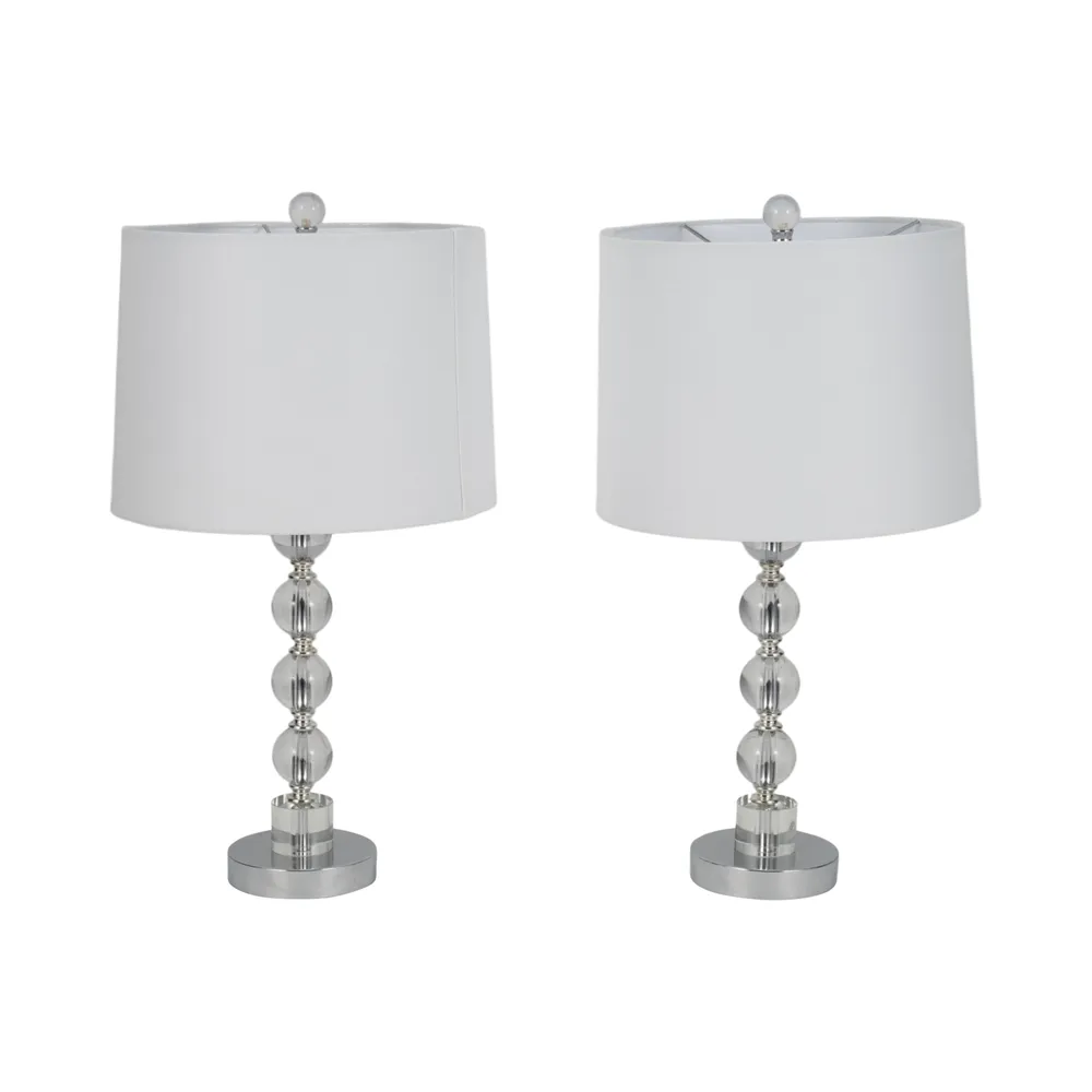 GUNNHAVEN SET OF 2 SILVER LAMPS 22 (IN)