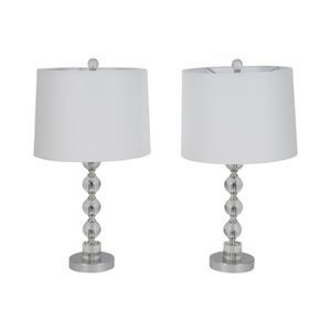 GUNNHAVEN SET OF 2 SILVER LAMPS 22 (IN) 4