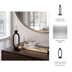 SHELTONRUN BLACK CANDLE HOLDER 8 (IN) 10