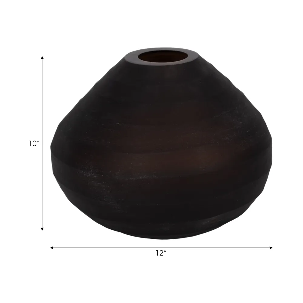 HAYFORDWIND BROWN GLASS VASE 10 (IN)