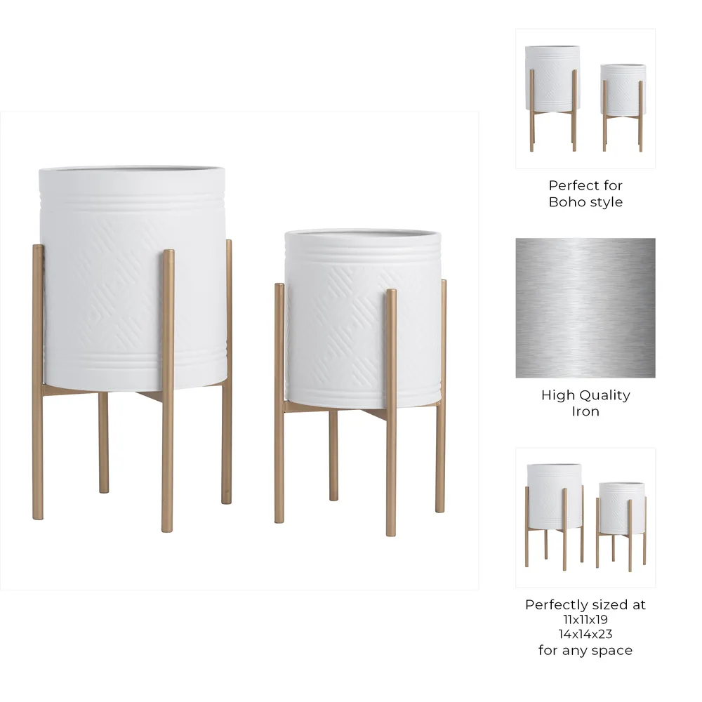 HAYFORDTON SET OF 2 WHITE PLANTER 23 (IN)