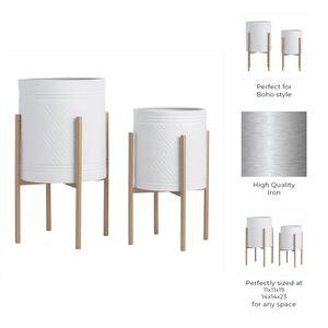 HAYFORDTON SET OF 2 WHITE PLANTER 23 (IN) 10