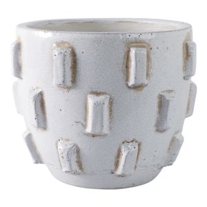 9X8" SCULPTURAL HOBNAIL PLANTER, WHITE 3