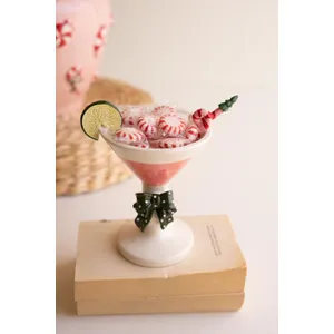 Set of 2 Novelty Ceramic Christmas Martini Glasses 2