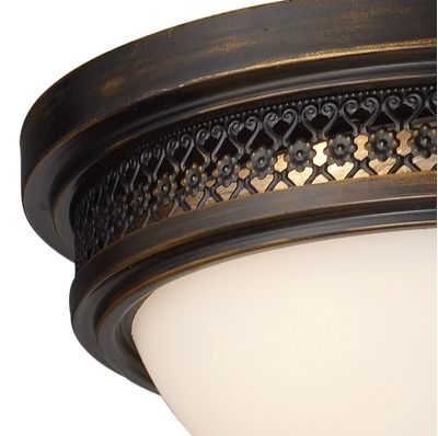 Georgia 13″ Wide 2-Light Flush Mount - Deep Rust