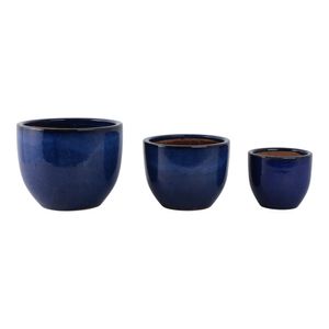 BOWENWELL SET OF 3 BLUE PLANTER 9 (IN) 4