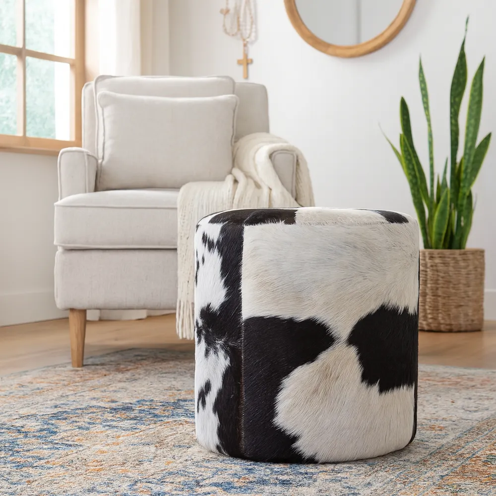 SARAHFORD BLACK OTTOMAN 19 (IN)