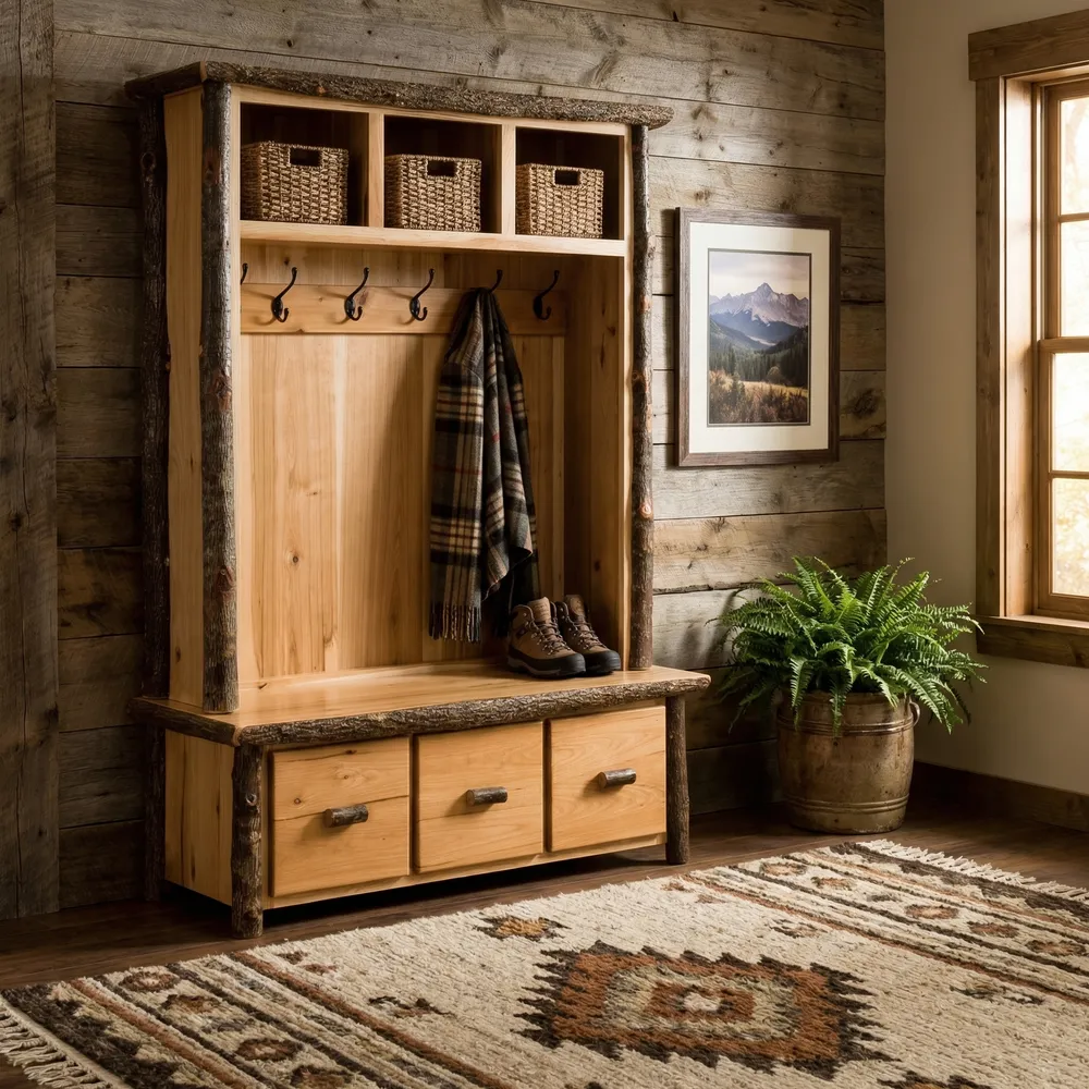 Hickory Log Entry Locker Unit - Slate