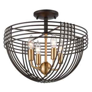 Concentric 16'' Wide 4-Light Semi Flush Mount - Oil Rubbed Bronze 1