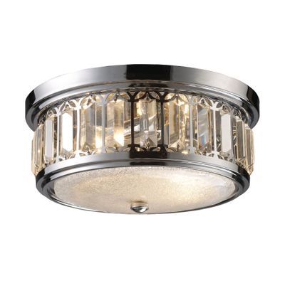 Salena 13″ Wide 2-Light Flush Mount - Polished Chrome
