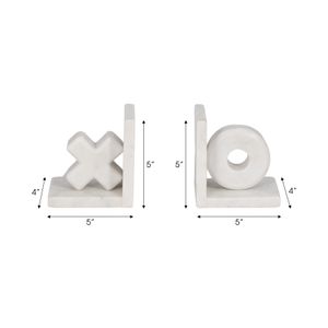 HASTINGSPORT SET OF 2 WHITE BOOKENDS 5 (IN) 8
