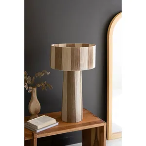 Natural and Khaki Jute Table Lamp with Shade 1