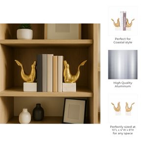 ELMONTWICK SET OF 2 GOLD BOOKENDS 8 (IN) 9