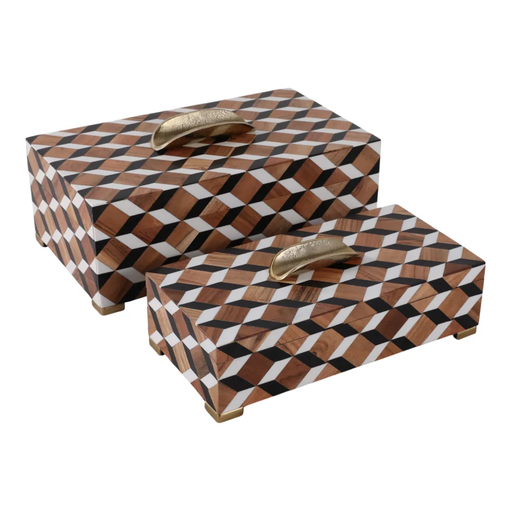 LAKEHAVEN SET OF 2 BLACK BOXES 6 (IN)