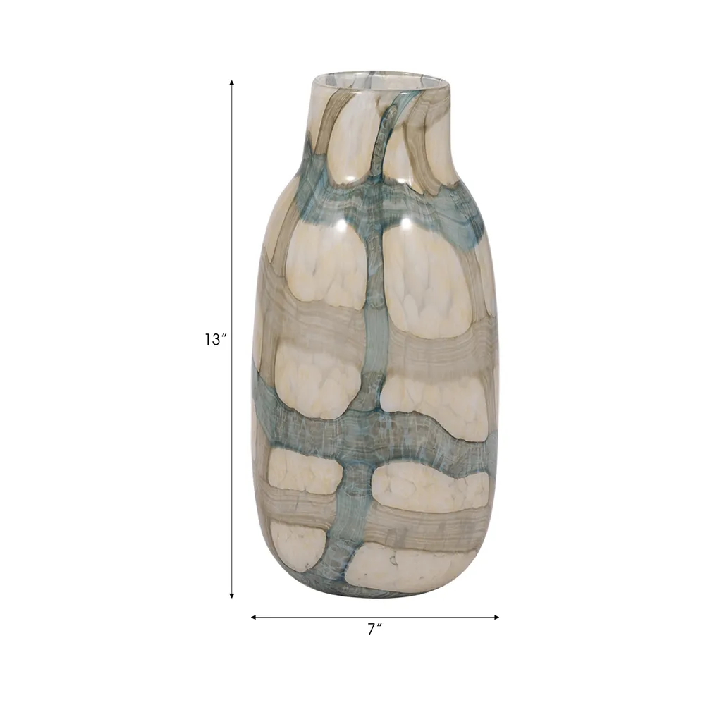 CRANEWORTH BLUE GLASS VASE 13 (IN)