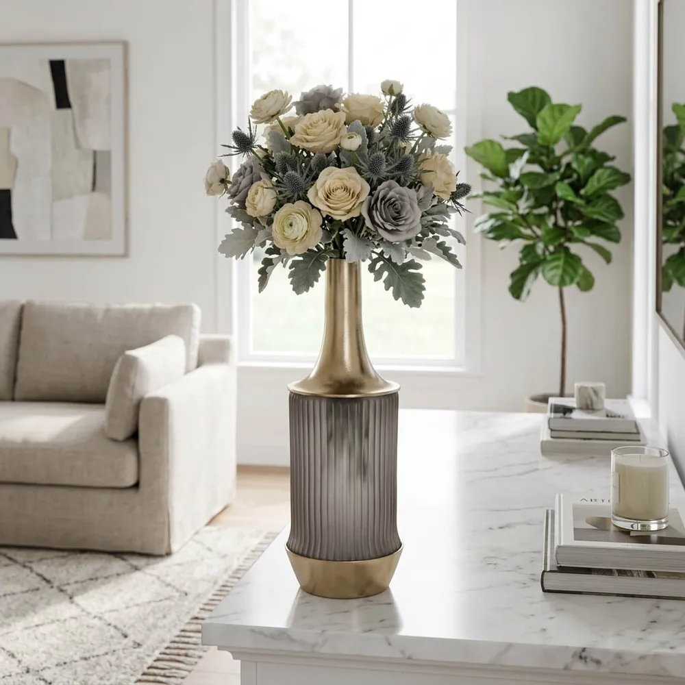 FORDFORD GRAY GLASS VASE 20 (IN)