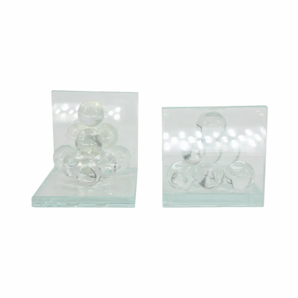 TANNER SET OF 2 CLEAR BOOKENDS 6 (IN)