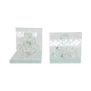 TANNER SET OF 2 CLEAR BOOKENDS 6 (IN) 8