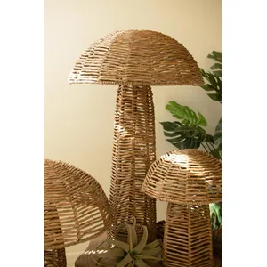 Set of 4 Woven Seagrass Mushrooms 7