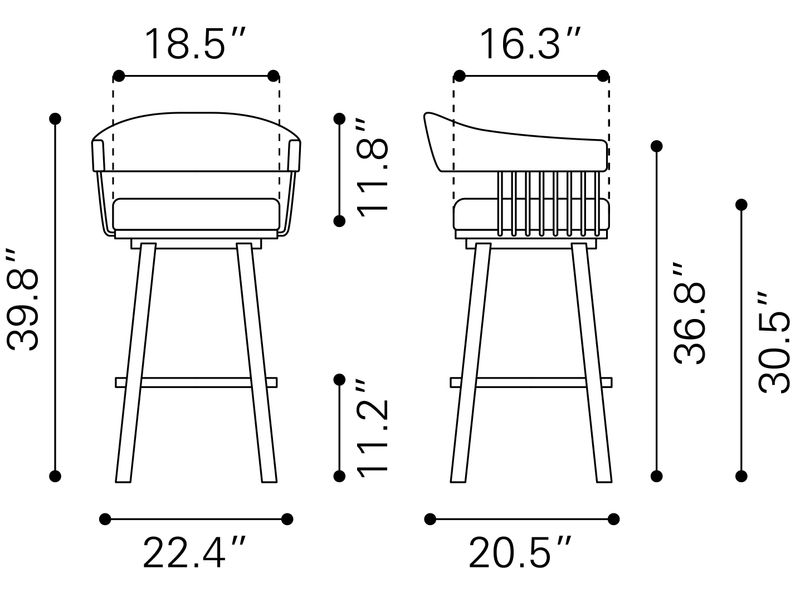 Bantry Swivel Barstool White 10