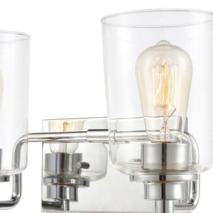 Robins 14'' Wide 2-Light Vanity Light - Polished Chrome with Clear Glass 5