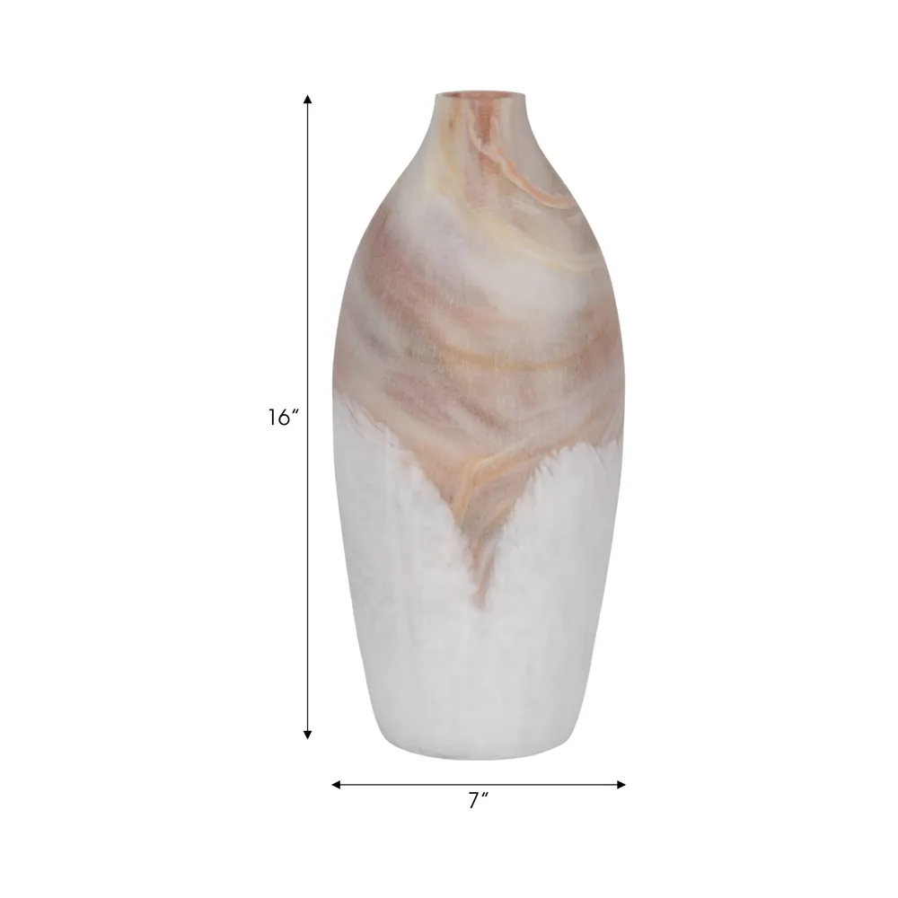 DRAKELEY TAN GLASS VASE 16 (IN)