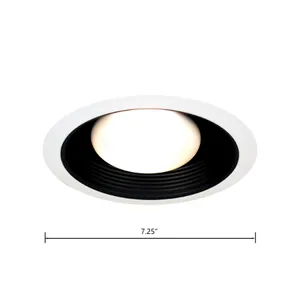 Core 6'' Wide 1-Light Recessed Trim - White with Black 2