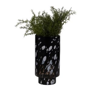 BAKERWOOD BLACK GLASS VASE 13 (IN) 3
