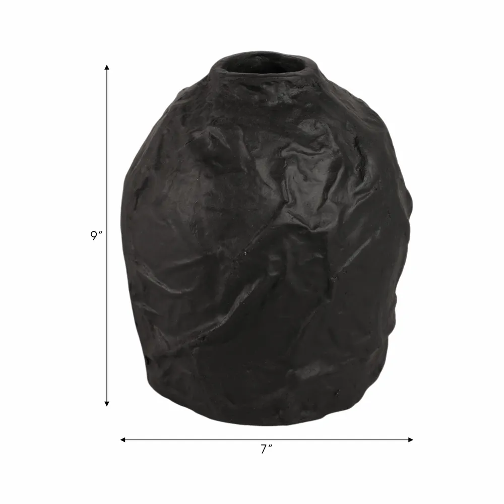 AXELLEY BLACK VASE 9 (IN)