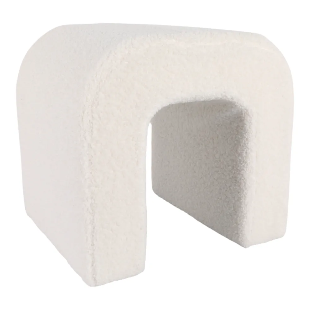 HUTTONMILL WHITE OTTOMAN 18 (IN)