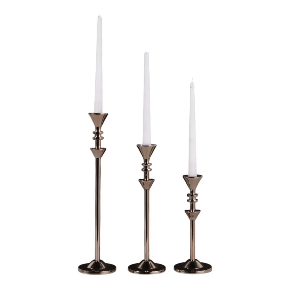 BREWERHAM SET OF 3 BRONZE CANDLESTICK 16 (IN)